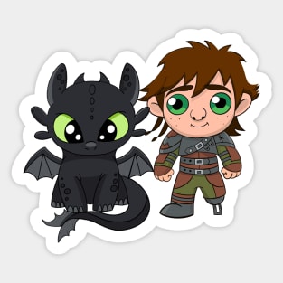 Toothless and Hiccup, Httyd, fanart How to train your dragon, Night fury Sticker